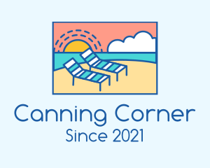 Summer Beach Sunbathing logo design