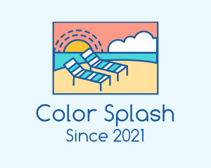 Summer Beach Sunbathing logo design