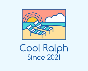 Summer Beach Sunbathing logo design