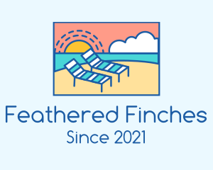 Summer Beach Sunbathing logo design