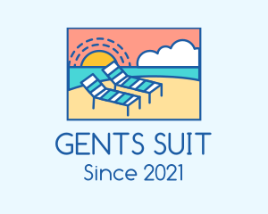 Summer Beach Sunbathing logo design