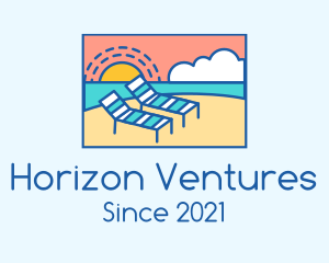 Horizon - Summer Beach Sunbathing logo design