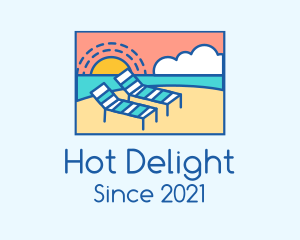 Summer Beach Sunbathing logo design