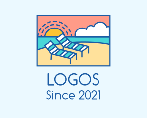 Island - Summer Beach Sunbathing logo design