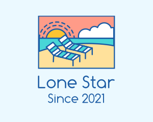 Summer Beach Sunbathing logo design