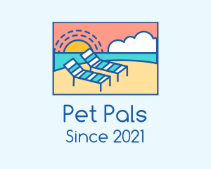 Summer Beach Sunbathing logo design