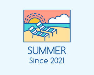 Summer Beach Sunbathing logo design