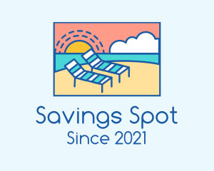 Summer Beach Sunbathing logo design