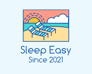 Summer Beach Sunbathing logo design