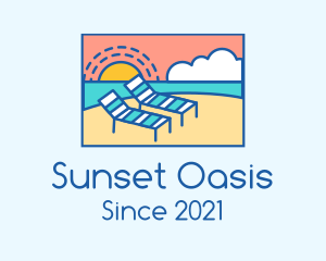 Summer Beach Sunbathing logo design