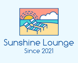 Sunbathing - Summer Beach Sunbathing logo design