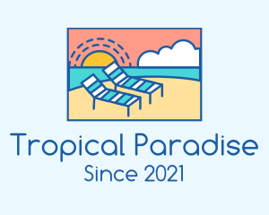 Hawaii - Summer Beach Sunbathing logo design