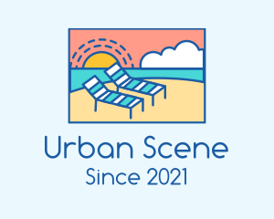 Scene - Summer Beach Sunbathing logo design