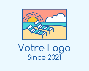 Tourism - Summer Beach Sunbathing logo design