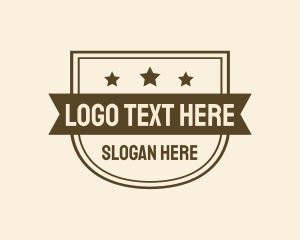 Security - Retro Shield Star Banner logo design