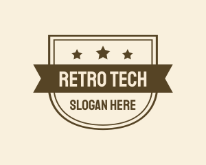 Retro Shield Star Banner logo design