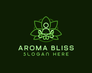 Lotus Yoga Person logo design