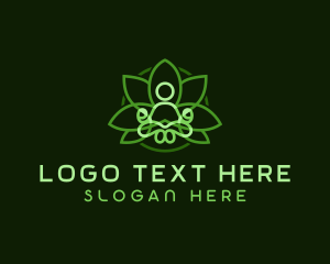 Theraphy - Lotus Yoga Person logo design