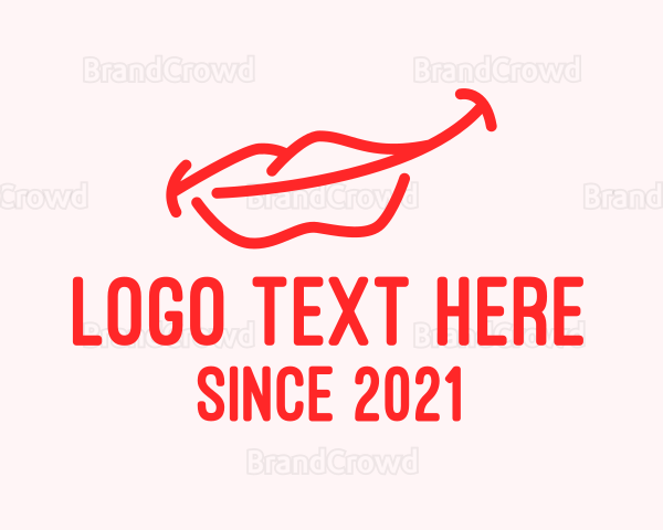 Red Lip Outline Logo