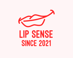 Red Lip Outline logo design