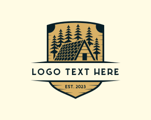 Pine Trees - Cabin House Roofing logo design