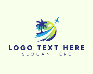 Beach - Plane Travel Vacation logo design