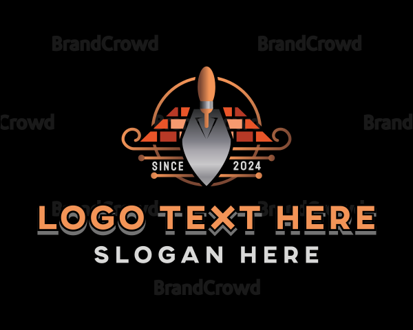 Masonry Trowel Brick Builder Logo