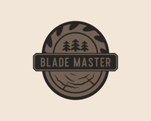 Carpentry Saw Blade Lumberjack  logo design