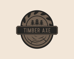 Carpentry Saw Blade Lumberjack  logo design