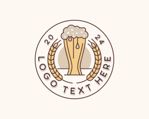 Weizen Glass - Beer Brewery Bar logo design