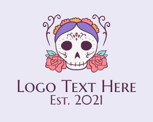 Corps - Festive Lady Skull logo design