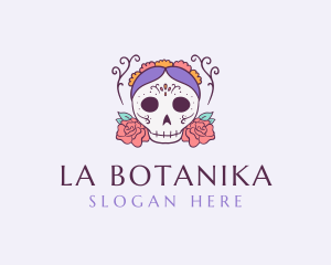 Festive Lady Skull logo design