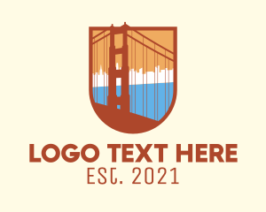 Highway - Golden Gate Bridge logo design