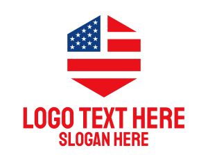 Hexagon American Flag Logo