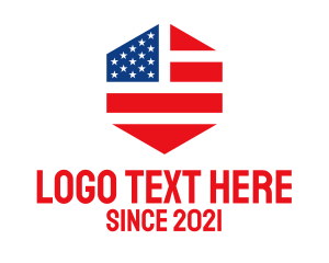 Republican - Hexagon American Flag logo design