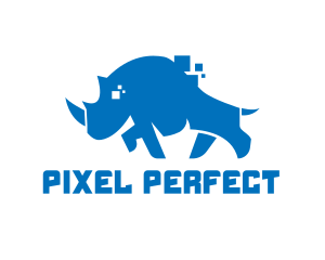 Blue Rhino Pixel logo design