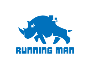 Technology - Blue Rhino Pixel logo design
