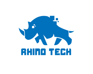 Blue Rhino Pixel logo design