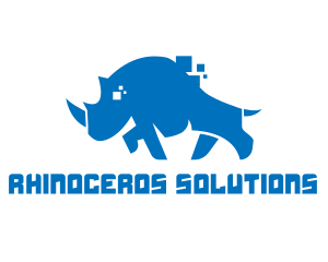 Blue Rhino Pixel logo design