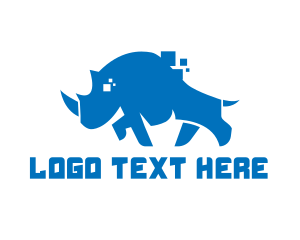Blue Rhino Pixel Logo