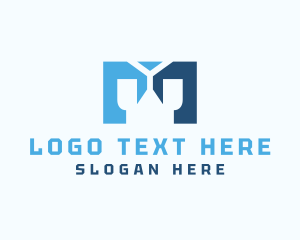 Charger Plug Conductor Letter M logo design