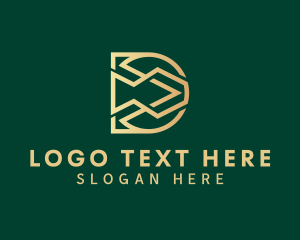 Company - Golden Firm Letter D logo design