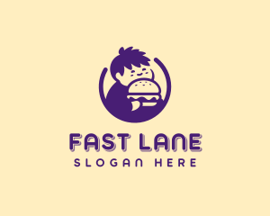 Fast Food Hamburger Boy logo design