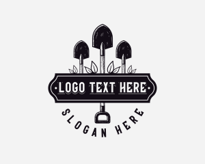 Organic - Shovel Lawn Landscaping logo design