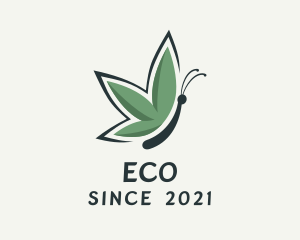 Eco Butterfly Insect  logo design