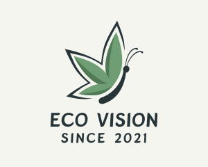 Eco Butterfly Insect  logo design