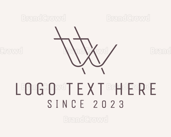 Modern Minimalist Letter W Logo