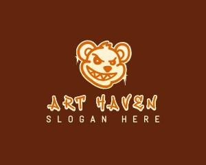 Bear Graffiti Art logo design