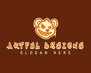 Bear Graffiti Art logo design