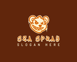 Bear Graffiti Art logo design